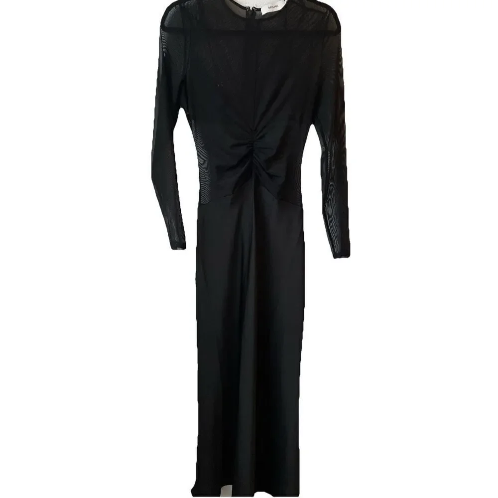 Ginger Sheer Long Sleeve Mixed Media Gown MISHA COLLECTION Size Medium EU 38